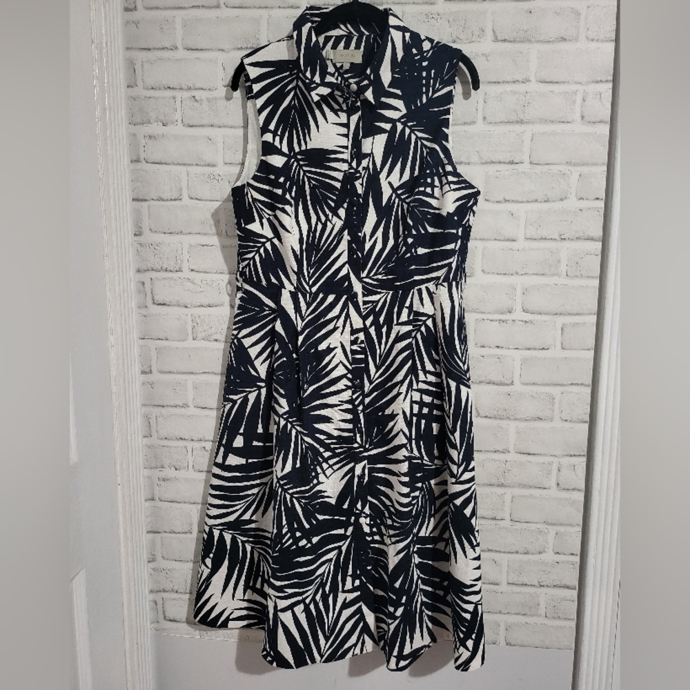 Hobbs London Clarence Midi Dress Palm Print size 10 - Picture 4 of 10